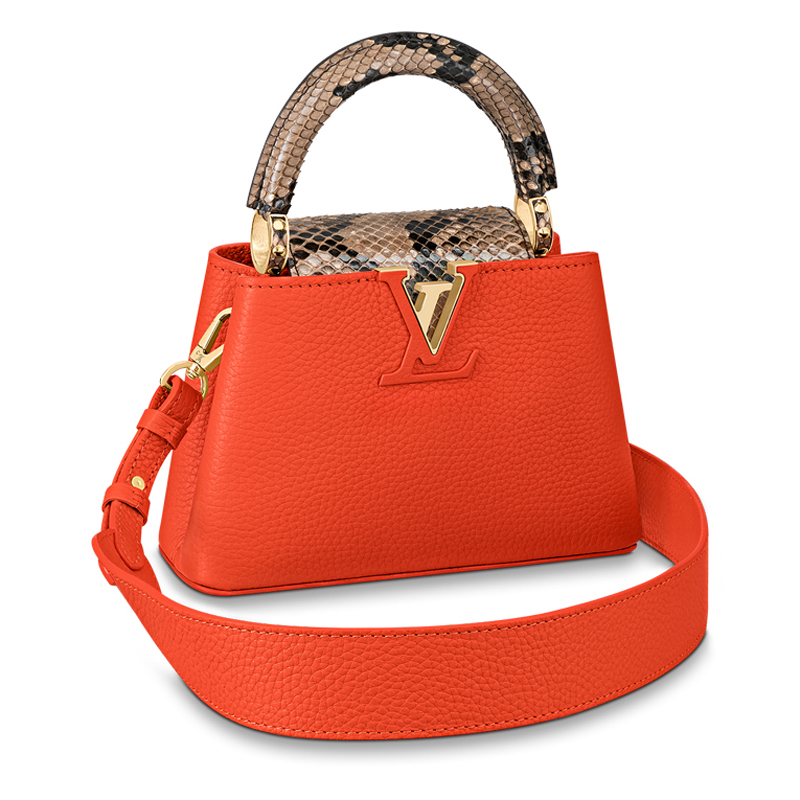 Louis Vuitton CAPUCINES MINI Taurillon Leather Bag N80007 Cornaline Orange